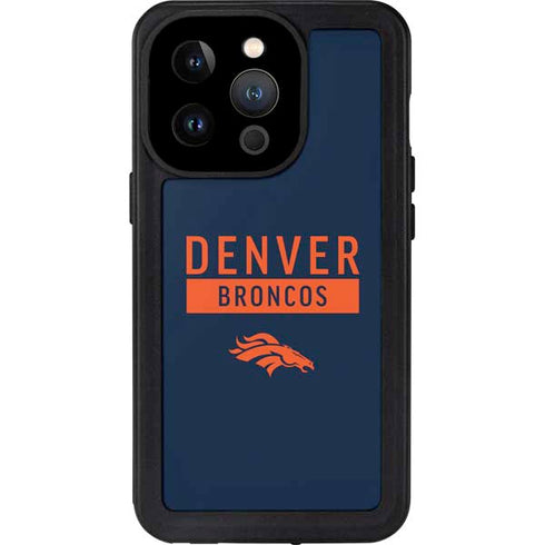 NFL Denver Broncos Blue Performance Series iPhone 15 Pro Waterproof Case